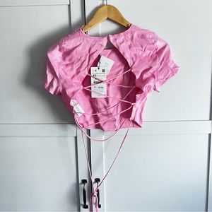 Zara Pink Cropped Top